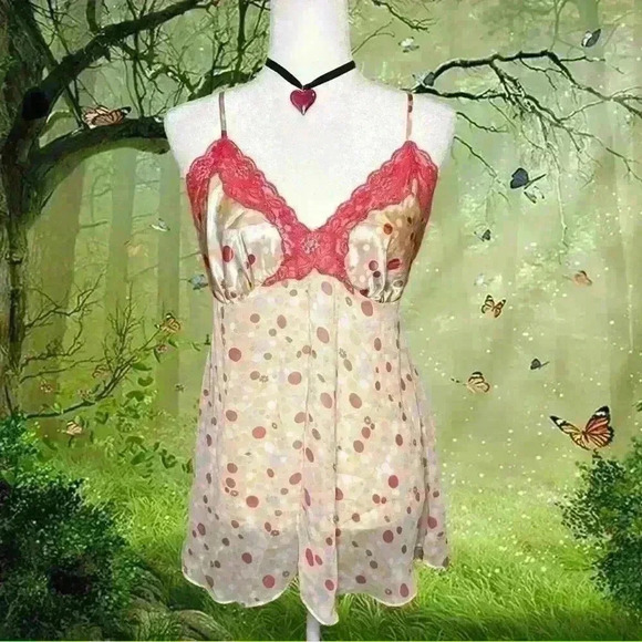 Y2k Secret Treasures Polka Dot Slip - Picture 1 of 10